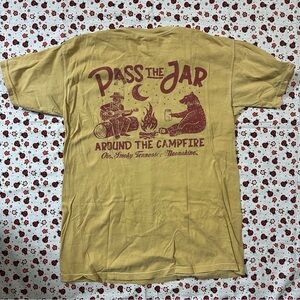 Vintage Ole Smoky Tennessee Moonshine "Pass The Jar" Graphic Tee  Mustard Yellow